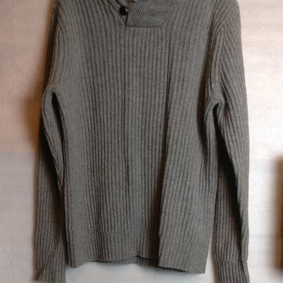 Classic Shawl Collar sweater gray long sleeve sweater size XL - Picture 3 of 10